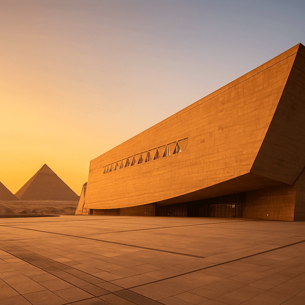Modern architecture at sunrise